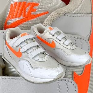 Nike white and neon orange sneakers women's size 10